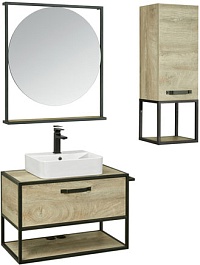 Акватон Тумба с раковиной Лофт Фабрик 80 дуб эндгрейн – фотография-4